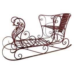 [5Y1390] Decorazione Slitta Rosso 107x56x56 cm
