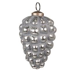 [6GL3751] Palla di natale Grigio Argento Ø 7x10 cm