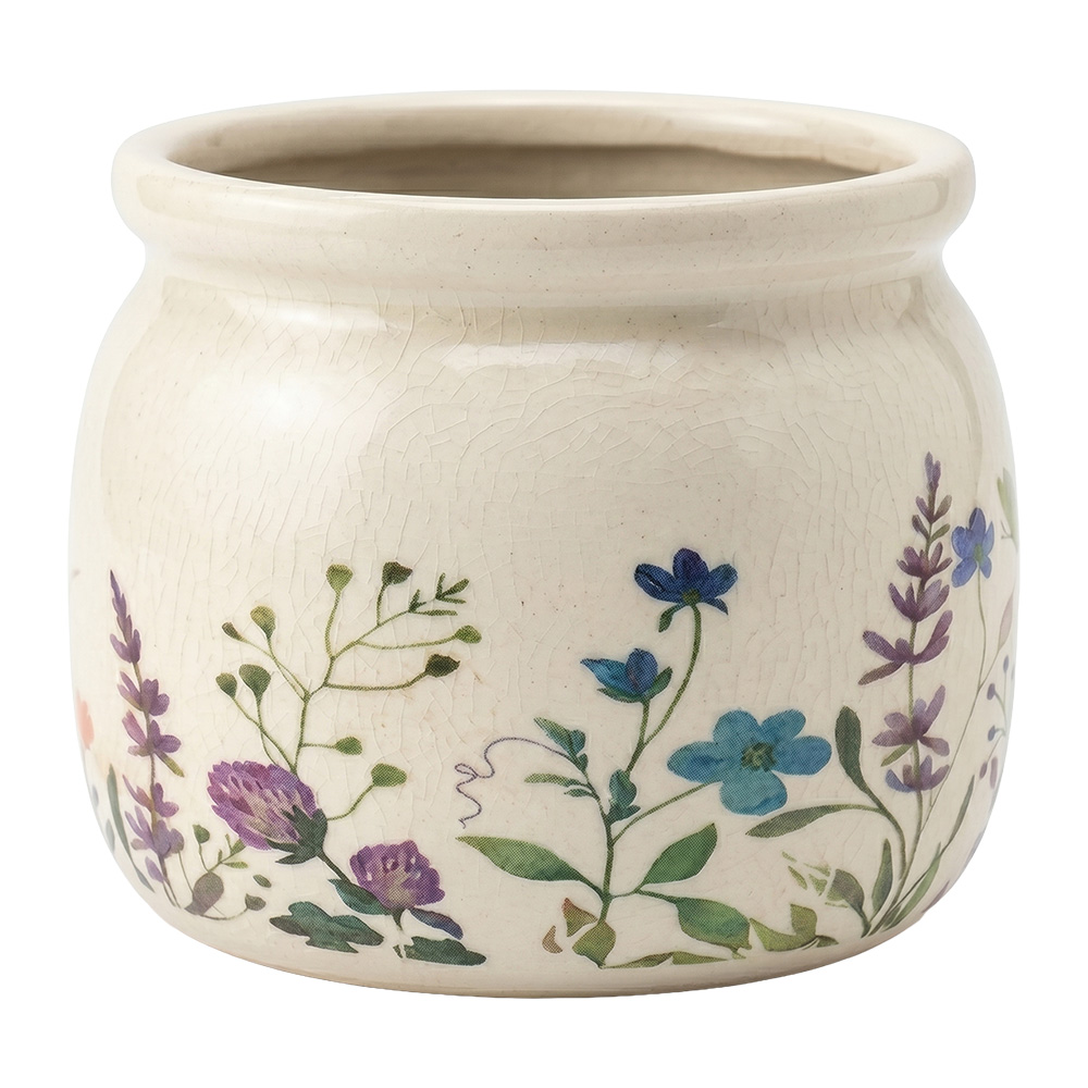 Pot de fleurs d'intérieur Beige Vert Ø 12x10 cm