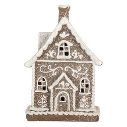 [6PR5811] Decorazione Casa con LED Marrone Bianco 16x10x23 cm