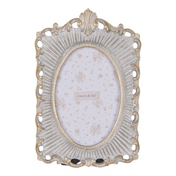 [2F1221] Cornice Foto Grigio Color oro 15x2x23 cm / 10x15 cm