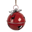 Décoration Cloche Rouge Couleur argent Ø 24x28 cm