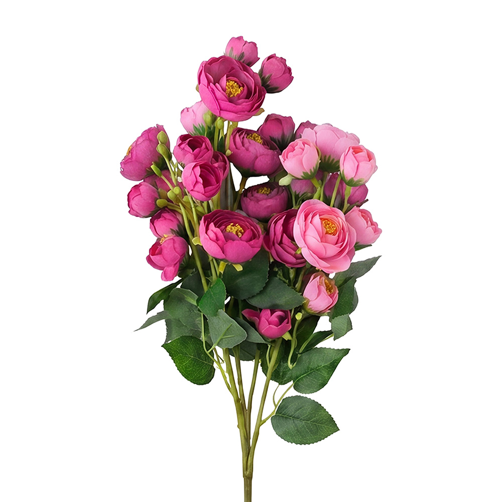Deko Ast mit Blumen Rot Grün 80 cm