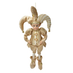 [66220] Decorazione ciondolo elfo Beige Color oro 14x10x38 cm