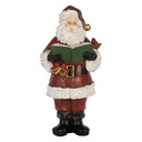 Christmas Decoration Santa Claus with book Red White 10x10x21 cm