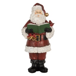 [6PR5863] Décoration de Noël Père Noël avec livre Rouge Blanc 10x10x21 cm