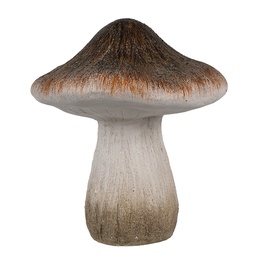 [6CE1765] Décoration Champignon Marron Blanc Ø 11x12 cm