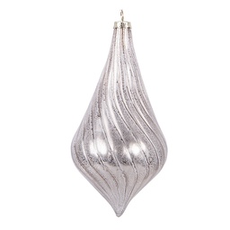 [6GL5143] Weihnachtskugel Silberfarbig Ø 8x17 cm