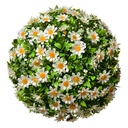 Boule de décoration fleur artificielle Marguerite Blanc Vert Ø 30 cm