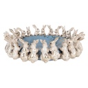 Plat/Bol décoratif avec lapins Beige Bleu Ø 23x7 cm