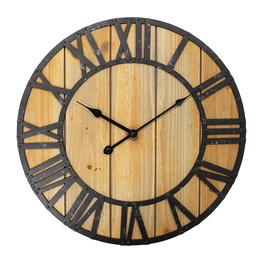 Clayre & Eef Horloge mural Ø 46x5 cm Marron MDF