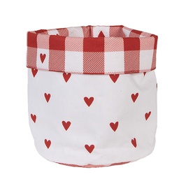 [LVT50] Panier à pain Blanc Rouge Ø 15x16 cm