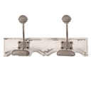 Appendiabiti da parete 2 ganci Bianco Grigio 23x6x10 cm