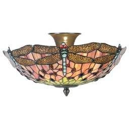 [5LL-5415] Ceiling Lamp Tiffany Pink Ø 40x23 cm E14/max 2x40W