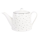 Teapot White Black 23x14x14 cm / 1000 ml