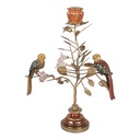 Bougeoir Oiseaux Couleur or Orange 26x16x36 cm