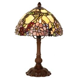 [5LL-1103] Lampe de table Tiffany Jaune, Vert, Rose Ø 22x32 cm E14/max 1x40W