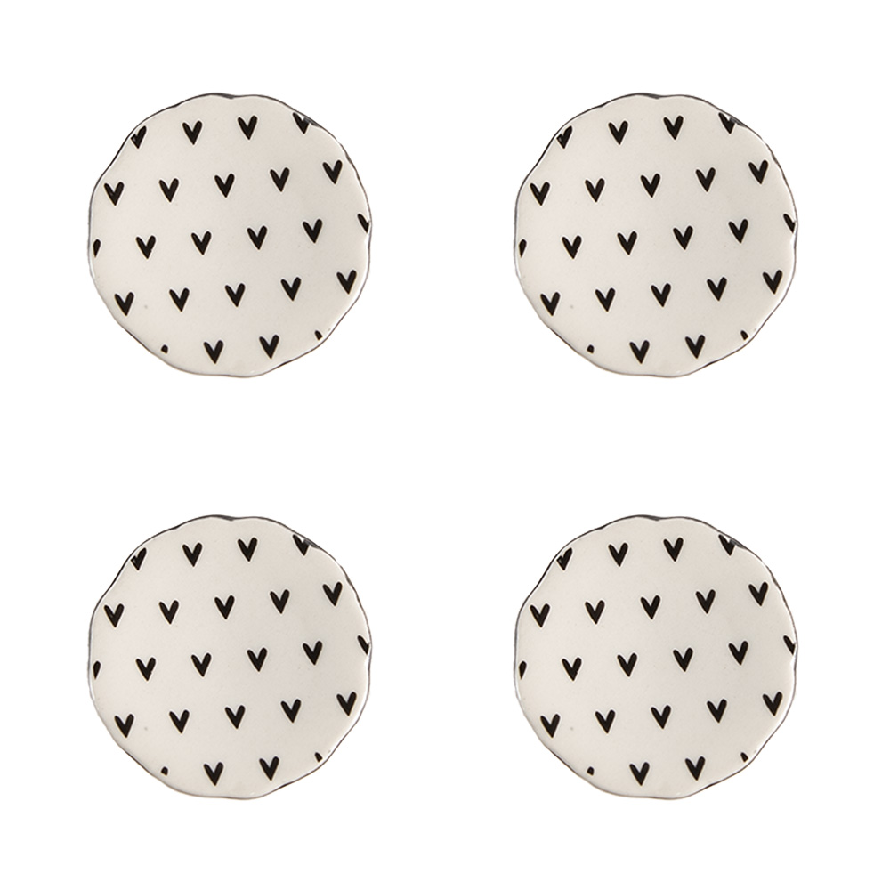 Türknopf 4-er Set Beige, Schwarz Ø 4x3/6 cm