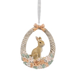 [6PR4403] Pendentif décoratif Lapin Beige Orange 7x2x10 cm