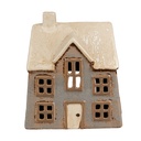 Porte-lampes de Noël chalet Gris Beige 15x10x17 cm