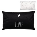 Housse de coussin Noir Blanc 30x50 cm