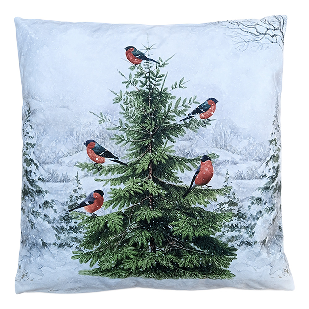 Cushion filled White Green 45x45x4 cm