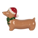 Decoration Dog Brown Red 15x5x11 cm