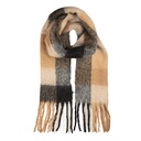 Schal Damen Schwarz Beige 38x200 cm