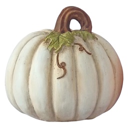 [6PR6287] Deko Kürbis Weiß Braun Ø 22x22 cm