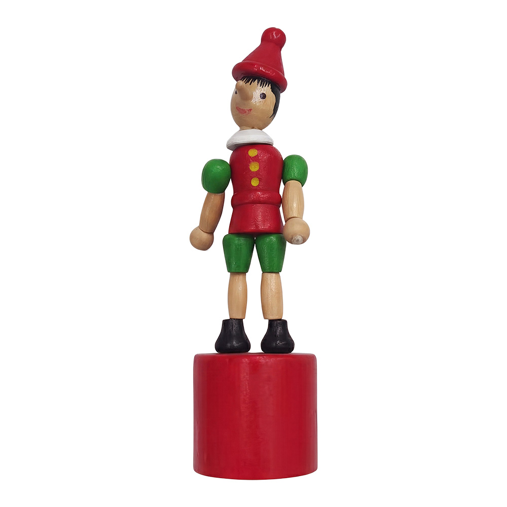 Spingere i burattini Pinocchio Rosso 4x4x13 cm