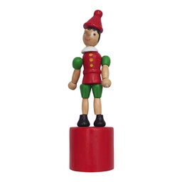 [6H2516] Schiebepuppe Pinocchio Rot 4x4x13 cm
