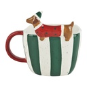 Mug Blanc Vert 14x10x11 cm / 400 ml