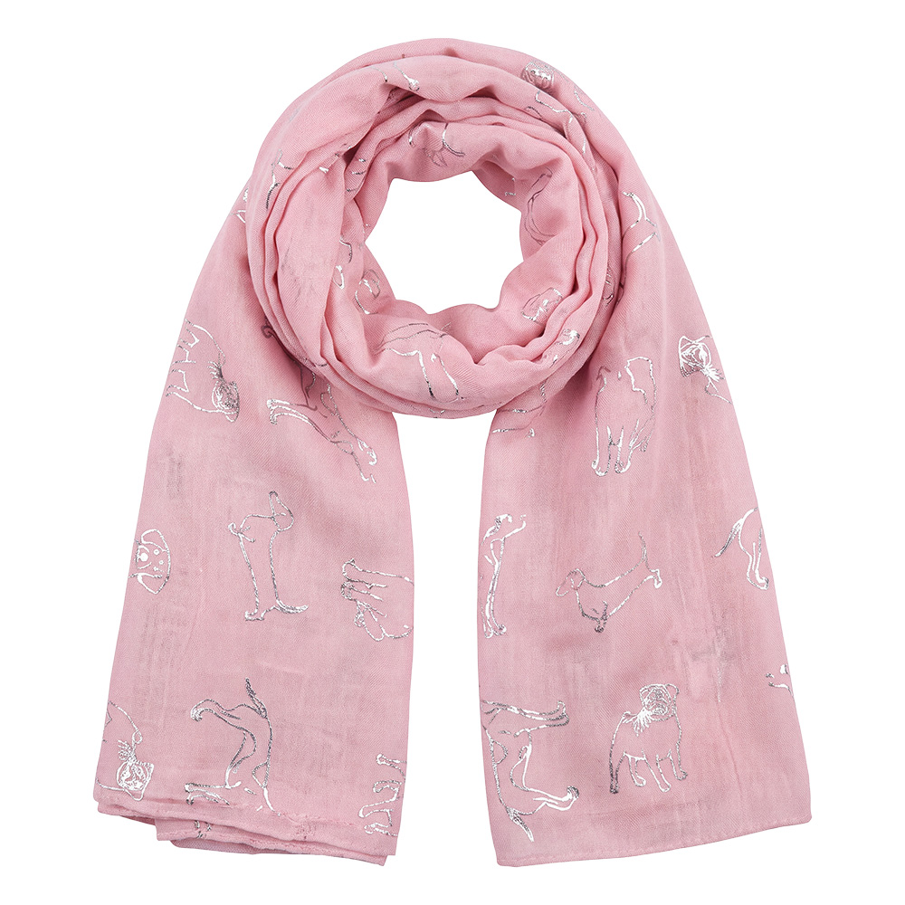 Clayre & Eef Foulard Ladies Print Rose Polyester