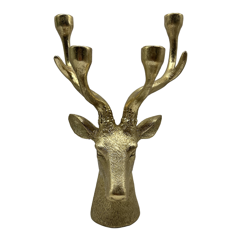 Clayre & Eef Kerzenständer Goldfarbig Kunststoff