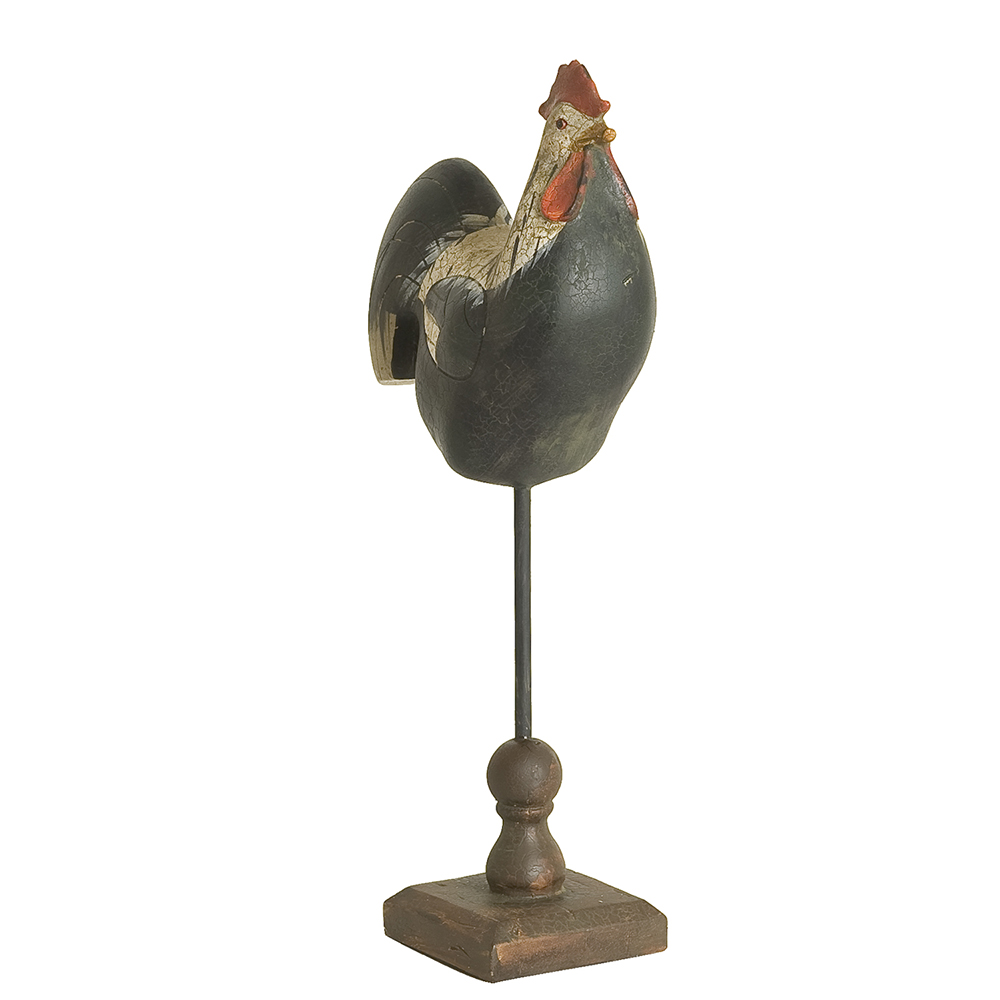 Deko Hahn Schwarz 16x8x34 cm