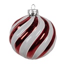 Weihnachtskugel Rot Weiß Ø 10x10 cm