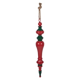 [5Y1403] Pendentif de décoration Noël Rouge Vert Ø 9x65 cm