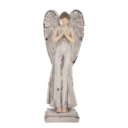 [6PR5634] Décoration Ange Blanc Gris 9x8x23 cm