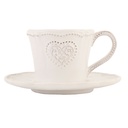 Cup and Saucer Beige 12x9x7 cm / Ø 15x2 cm / 160 ml