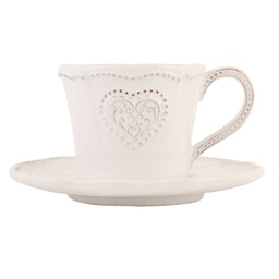 [HRTKSN] Tazzina da caffè con piattino Beige 12x9x7 cm / Ø 15x2 cm / 160 ml