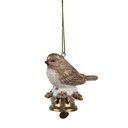 Decorative Hanger Bird brown 6x4x6 cm