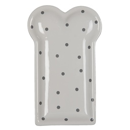 [6CE1366] Crockery Breakfast Plates White 10x17x2 cm
