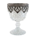 Glass Tea Light Holder Silver Ø 8x11 cm