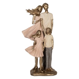 [6PR5902] Décoration Famille Couleur or Rose 17x11x35 cm