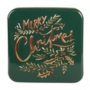 Boîte de rangement en Fer Vert Couleur or 17x17x6 cm
