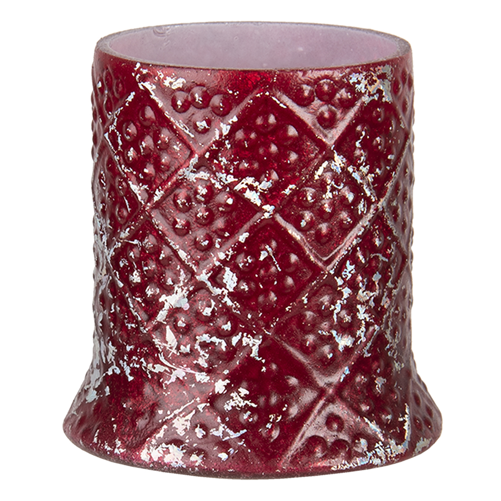 Glas Kerzenhalter Rot Ø 6x7 cm