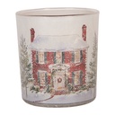 Tealight holder White Red Ø 7x8 cm