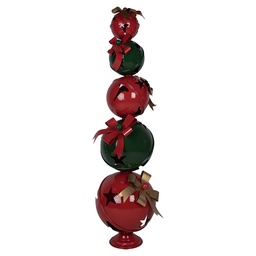 [5Y1459] Decoration Christmas Bauble Red Green 53x44x135 cm