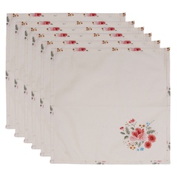[LRC43] Napkins Cotton Set of 6 Cream 40x40 cm