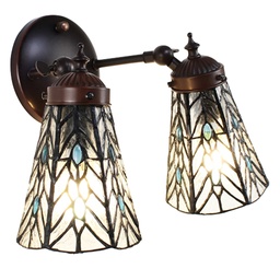 [5LL-6215] Tiffany Wandlampe Grau, Blau 30x23x23 cm E14/max 2x40W